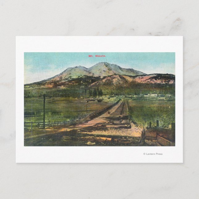 Aerialvy över Valley och Mt. Shasta Vykort (Framsida)