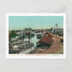 Aerialvy över WaterfrontStockton, CA Vykort
