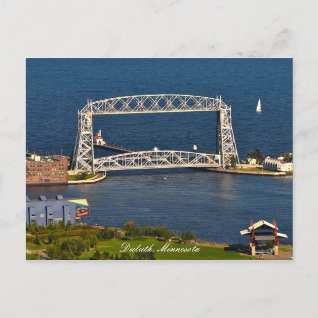 Aeriel Hiss Bridge Duluth Minnesota Vykort (Framsida)