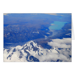 Aerierivy över Aoraki/Mount Cook i Nya Zeeland Hälsningskort