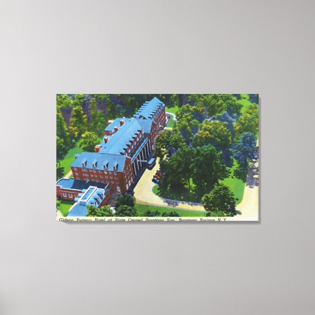 Aerierivy över Gideon Putnam Hotel, Spa Canvastryck (Framsida)