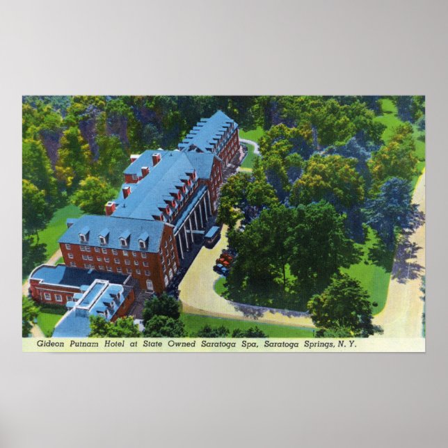 Aerierivy över Gideon Putnam Hotel, Spa Poster (Framsidan)