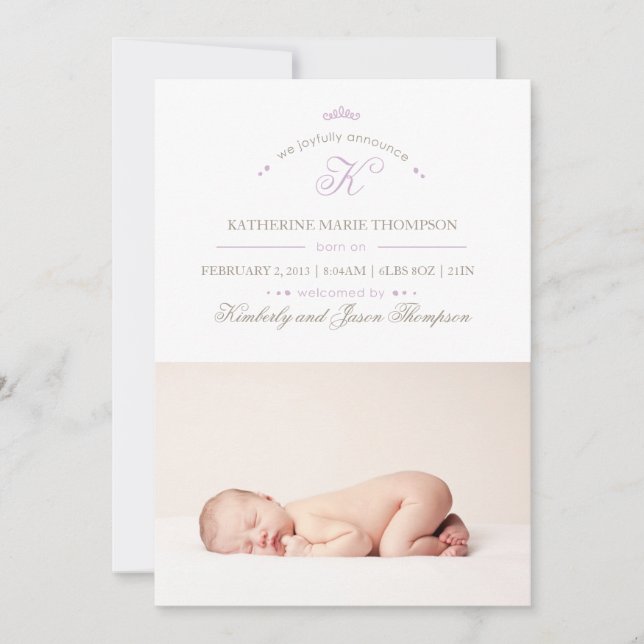 Aeriets födelsemeddelande meddelande (Framsida)