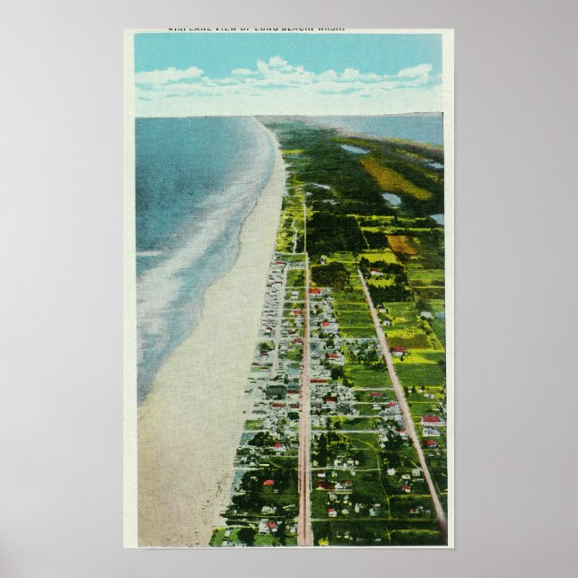 Aeriets vy över Beachfront Poster (Framsidan)