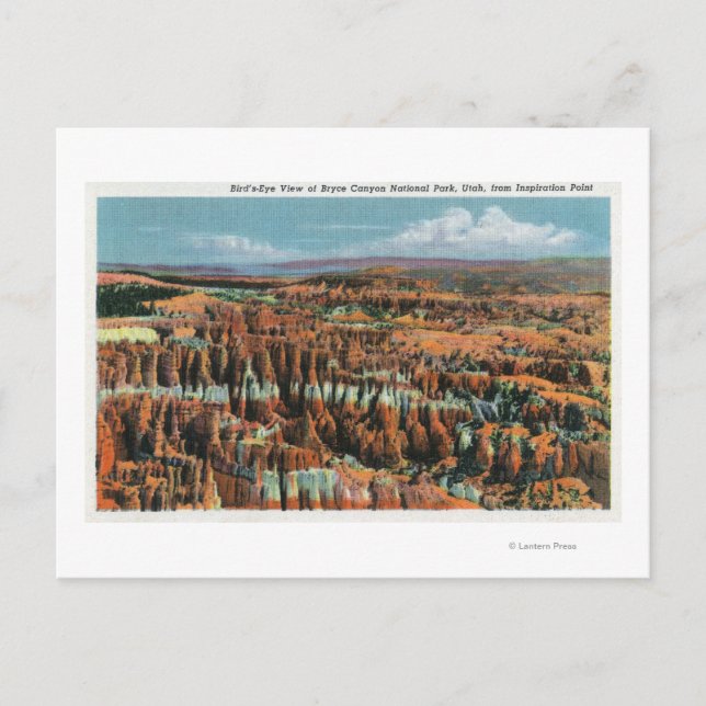 Aeriets vy över park från inspirationspunkt vykort (Framsida)