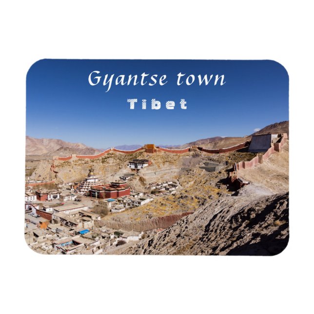 Aeriskt utseende på Gyantse & Palcho-klostret - Ti Magnet (Horisontell)