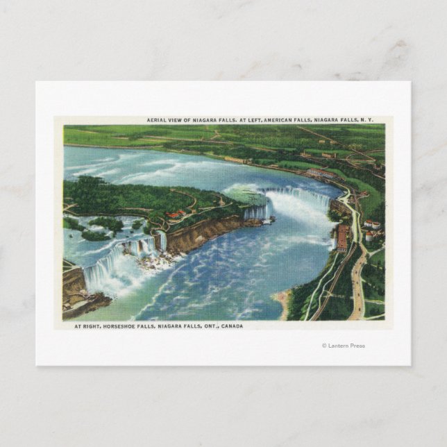 Aerivy för Hela Niagara Falls 2 Vykort (Framsida)