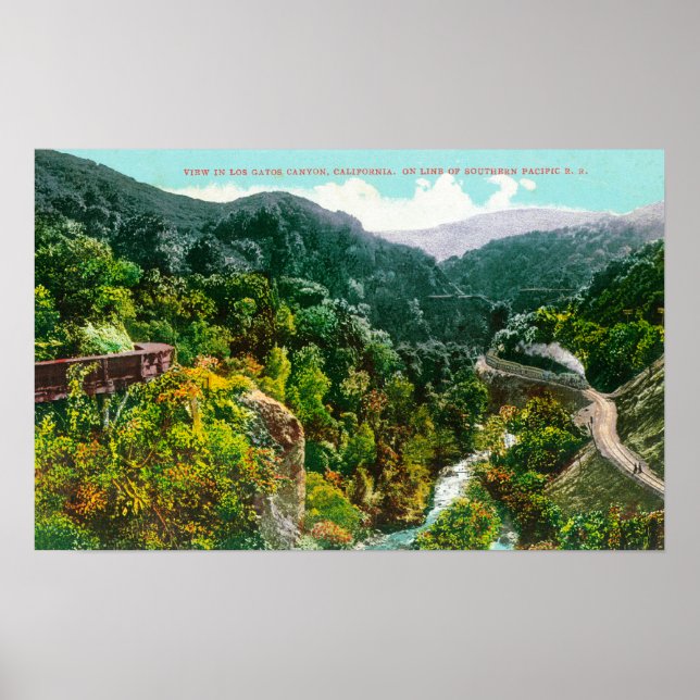 Aerivy över Canyon, Södra Stillahavstrafiken Poster (Framsidan)