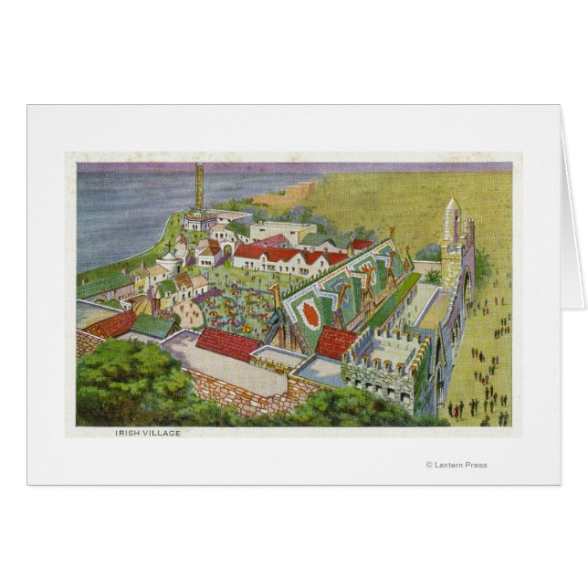 Aerivy över den irländska byn hälsningskort (Framsidan Horizontal)