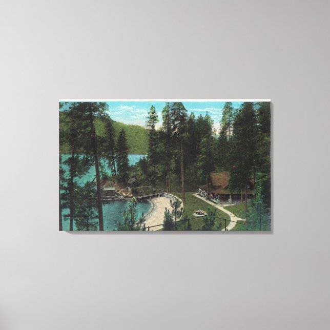 Aerivy över ett typiskt sommarhem på canvastryck (Framsida)