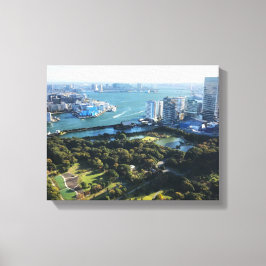 Aerivy över japanska Garden Canvastryck