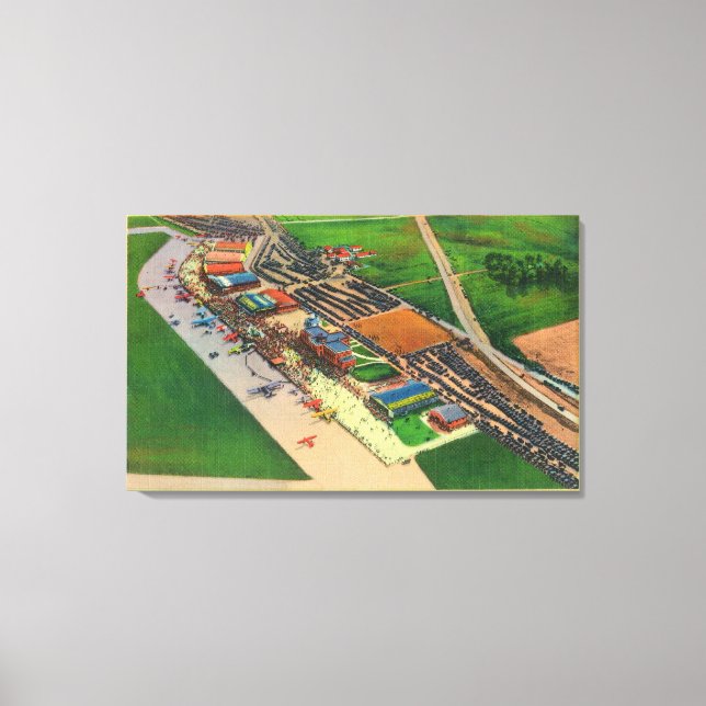 Aerivy över Lambert Luft FieldSt. Louis, MO Canvastryck (Framsida)