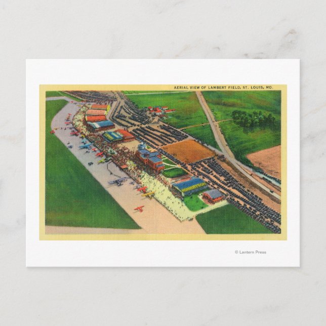 Aerivy över Lambert Luft FieldSt. Louis, MO Vykort (Framsida)