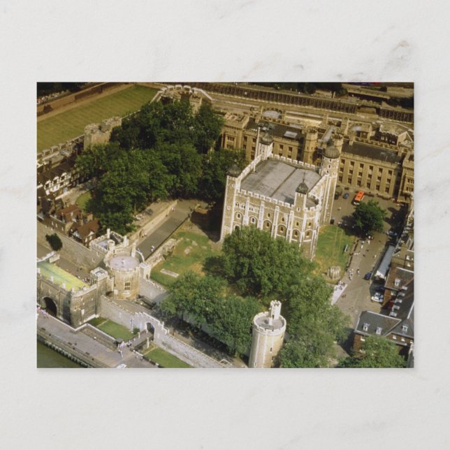 Aerivy över Torn i London, England, Förenade kunga Vykort (Framsida)