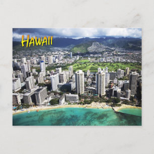 Aerivy över Waikiki Beach, Oahu, Hawaii Vykort