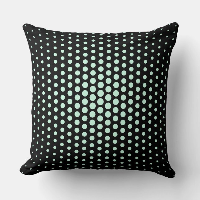 Aero Blue Techno Dots Modern Black Kudde (Framsida)