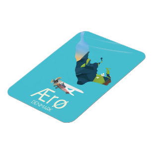 Ærø, Danmark Karta reseinformation affisch Magnet