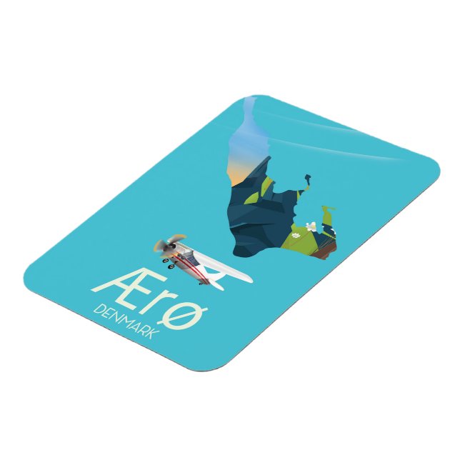 Ærø, Danmark Karta reseinformation affisch Magnet (Vänstra Sidan)