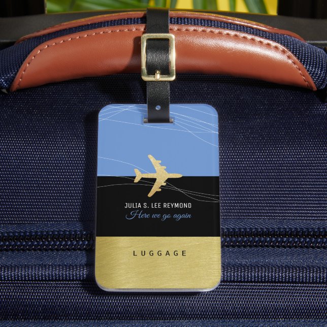 Aero Travel Bages Identifier Elegant Blue Bagagebricka (Framsida Insitu 2)