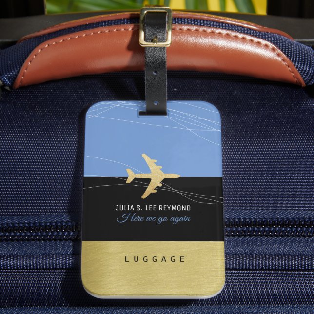 Aero Travel Bages Identifier Elegant Blue Bagagebricka (Framsida Insitu 2)