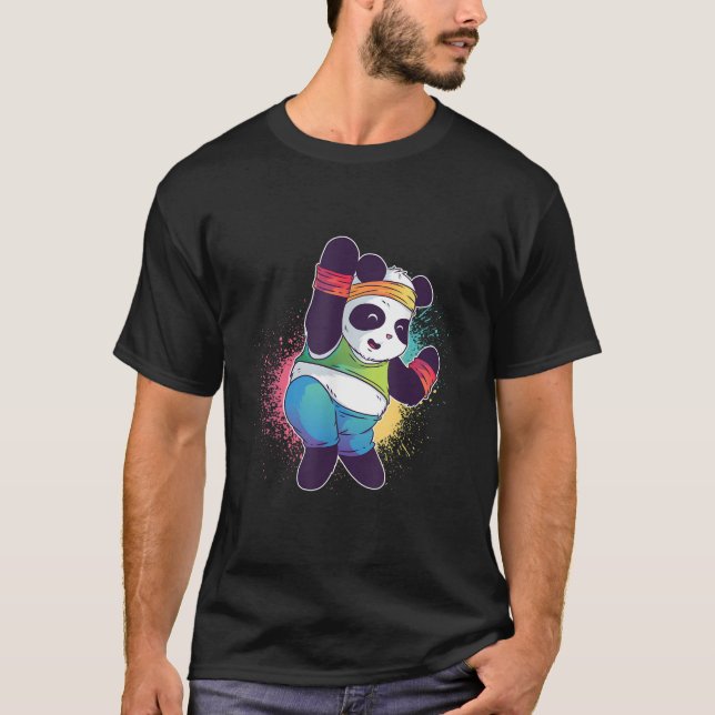 Aerob Dance S Panda Dance S T Shirt (Framsida)