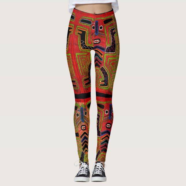 Aerobicsstrumpet i färgglada mönster leggings (Framsida)