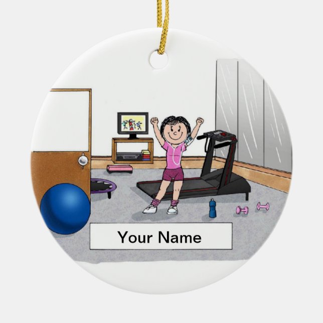 Aerobik - Kvinnor Julgransprydnad Keramik (Framsidan)