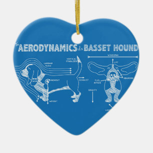 Aerodynamiken för ett Basset Hound Julgransprydnad Keramik