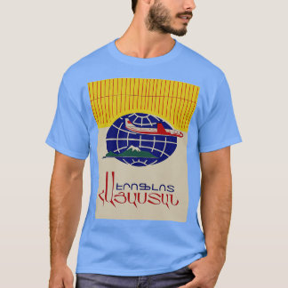 Aeroflot Ad med Ararat på armeniska T Shirt