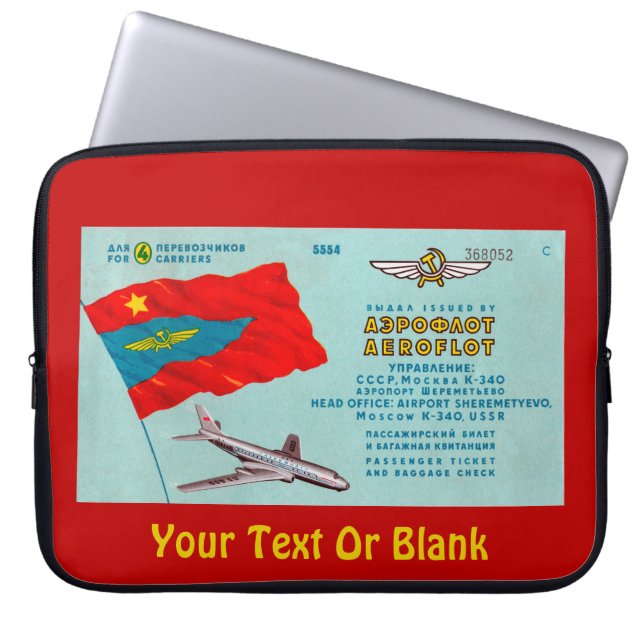 Aeroflot Passenger Biljett Laptop Sleeve (Framsidan)