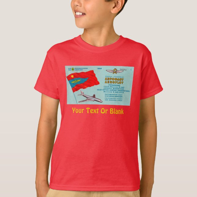 Aeroflot Passenger Biljett Tee Shirt (Framsida)