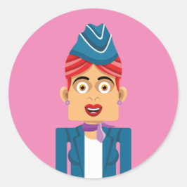 Aeromoza Runt Klistermärke