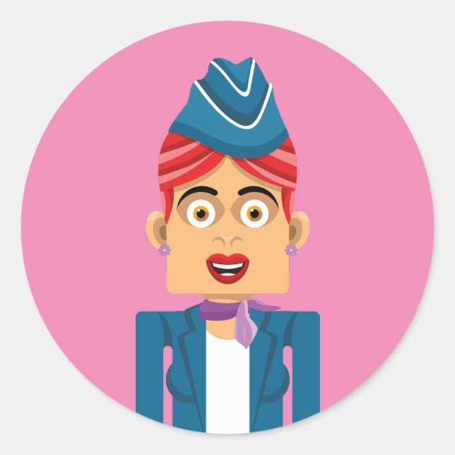 Aeromoza Runt Klistermärke (Framsida)