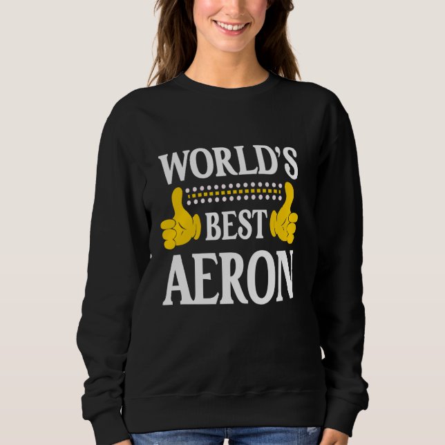 Aeron Personal Namn Funny First Namn World's Best T Shirt (Framsida)