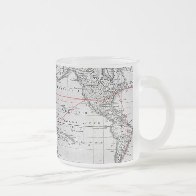 Aeronautic världskarta för vintage frostad glasmugg (Höger)