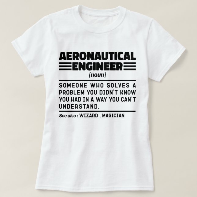 Aeronautical Ingenjör Noun Definition Funny Worker T Shirt (Design framsida)