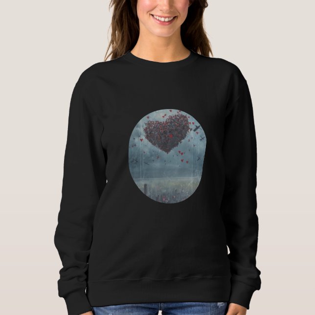 Aeroplanes hearts at the big city sky peace t shirt (Framsida)