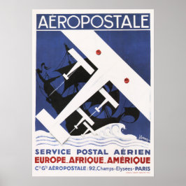 AEROPOSTALE-postflygplan Poster Art Deco