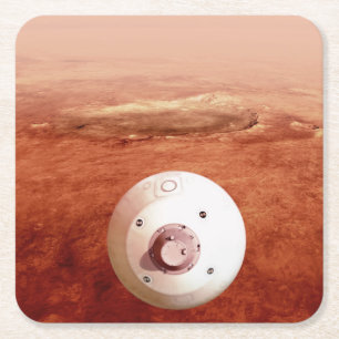 Aeroshell med bestående lutning mot marsmark underlägg papper kvadrat