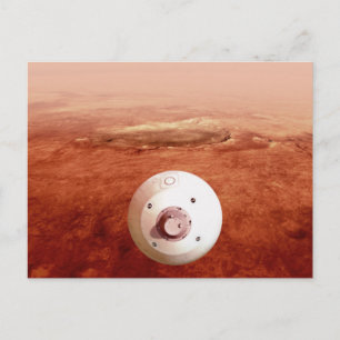 Aeroshell med Perseverance Rover Descent To Mars Vykort