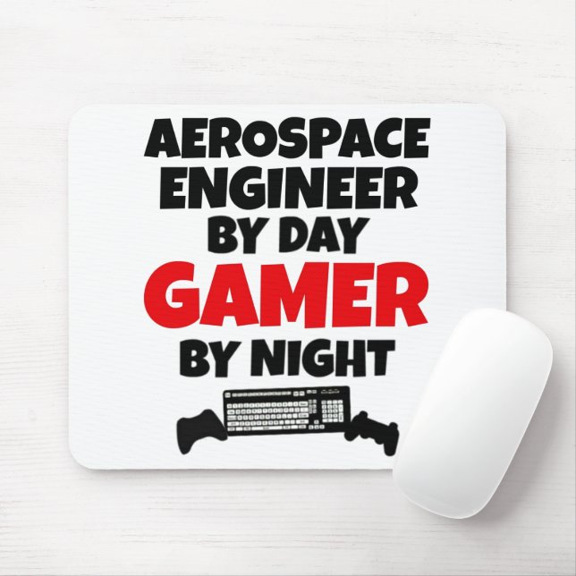 Aerospace Ingenjör efter Day Gamer efter natt Musmatta (Med mus)
