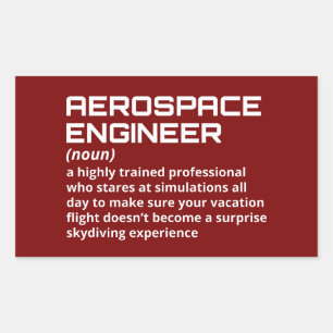 Aerospace Ingenjör - Funny definition W-3 Rektangulärt Klistermärke