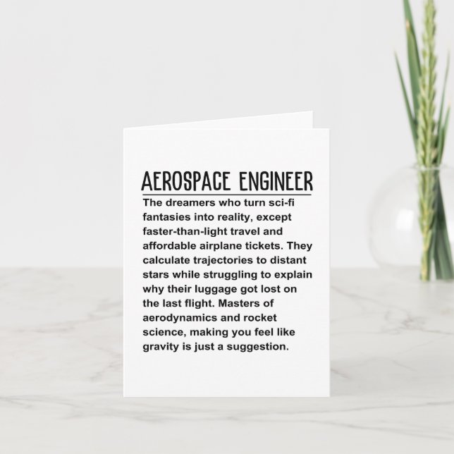 Aerospace Ingenjör Kort (Framsida)