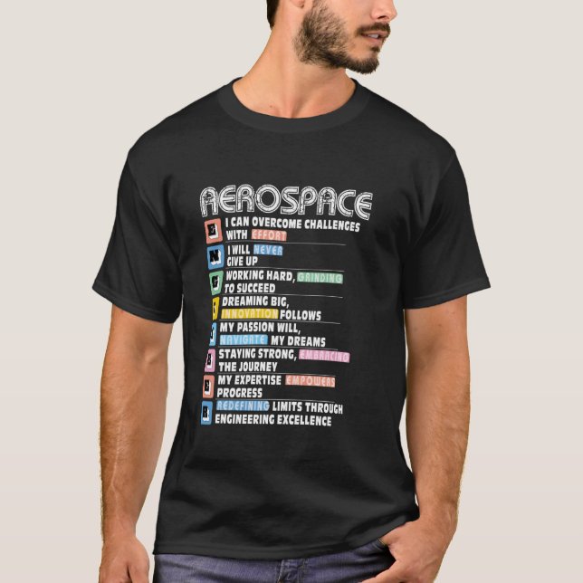 Aerospace Ingenjör Motivacional T Shirt (Framsida)