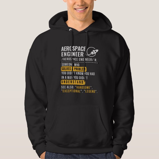 Aerospace Ingenjör Noun Funny Hoodie (Framsida)