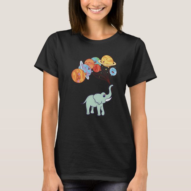 Aerospace Solar System Planets  Space Elephant T Shirt (Framsida)