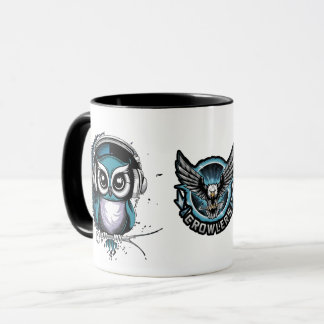 AeroWolves Owl Gamer Mugg – Cool Blue Uggla och Ör