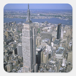 Aerus view of the Empire state Byggnad and Fyrkantigt Klistermärke