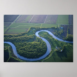 Aerus view of the Red River of the North Poster
