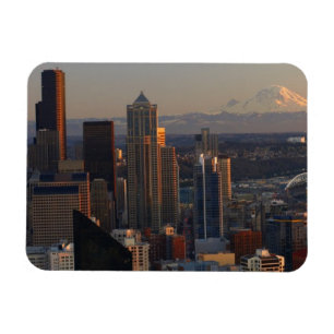 Aervy av staden Seattle skyline 2 Magnet